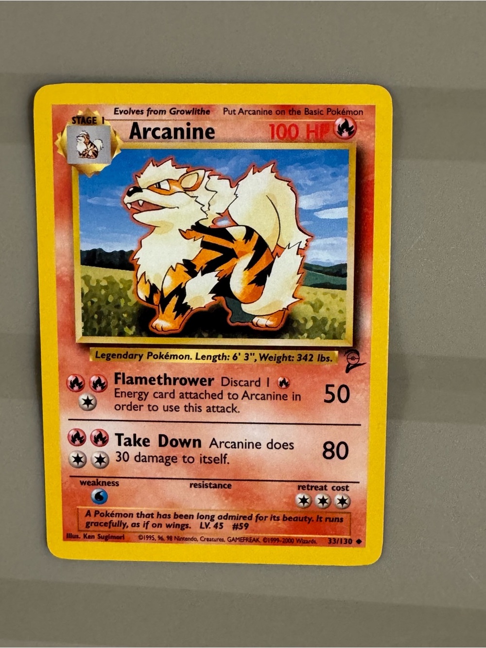 Pokemon Arcanine Trading Card - Yellow, Orange, Red, White, Black